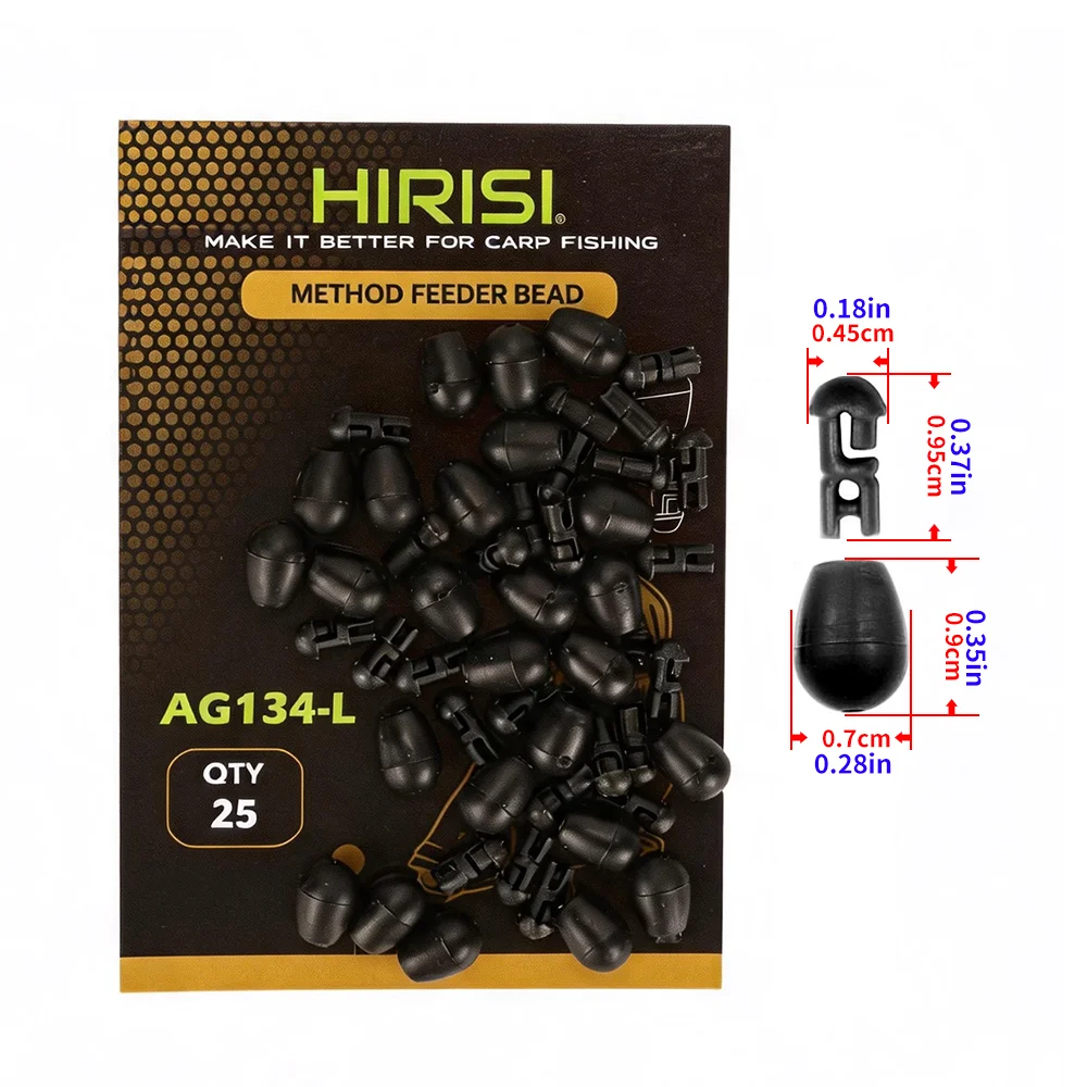 HIRISI 25 Stück Schnellwechsel-Perlen – Karpfenangelzubehör Hakenverbindungen für Method Feeder, Angelzubehör AG133