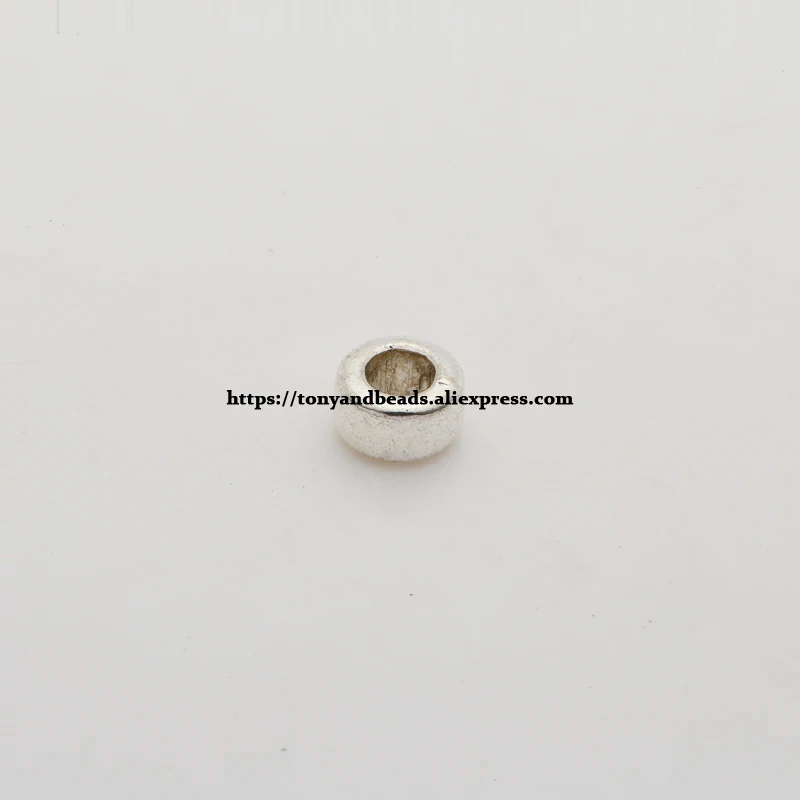 (50Pcs / Lot !) Zinc Alloy Tibetan Silver European Charm Connector Crimp End Beads Size 5mm HZ-8349B