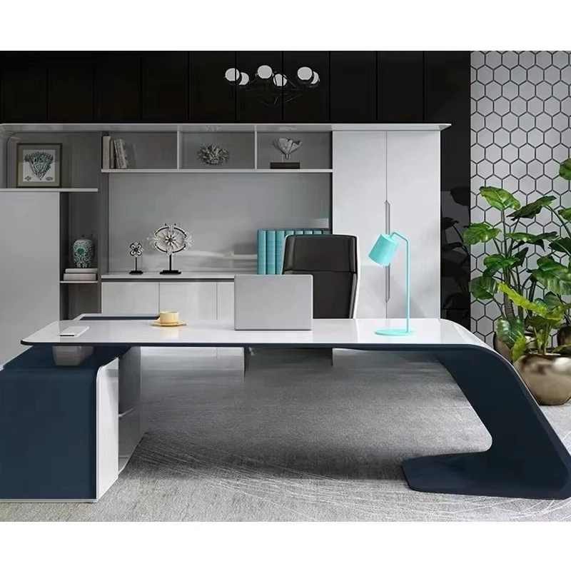 

Wholesale Customized Wood Home Office Desk Modern Design L Shaped Boss Office Computer Desk Table