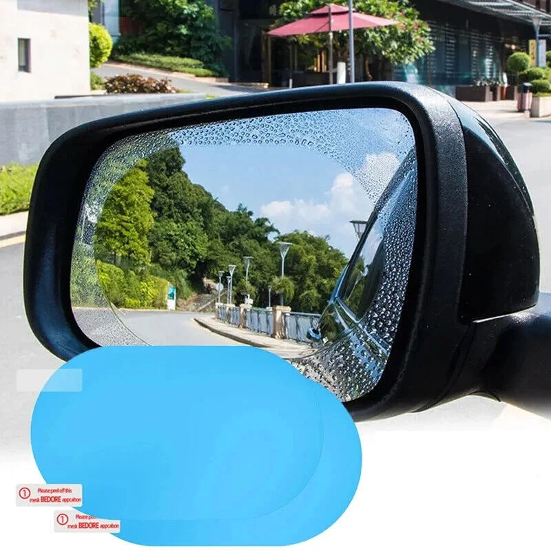 Car Rearview Mirror Film 2Pcs Side Window Rainproof Clear Film Anti Fog Window Mirror Protective Sticker