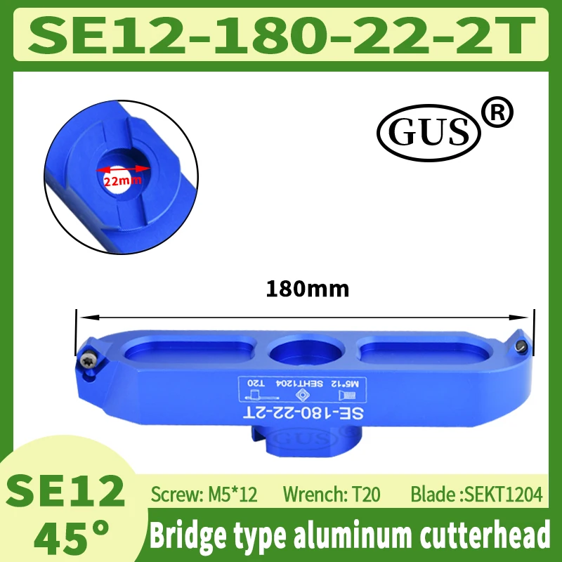 SE12 45°Bridge type aluminum cutterhead 80-350mm Face Milling Cutters Tools Blade SEKT1204 Tool holder FMB series collet milling