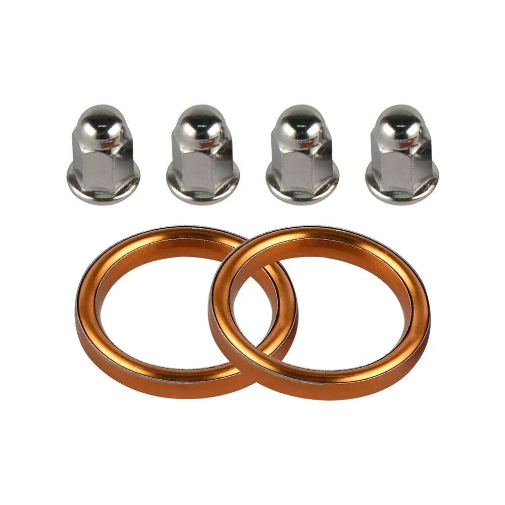 Exhaust Gaskets 18291-216-000 18291-MN5-650 For Honda CB500/550 VF500/700/750 With 4 M6 Acorn Nuts Washer Chrome Plated Nut Set