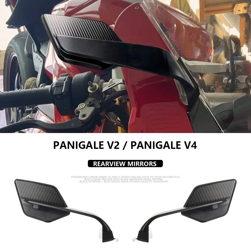 

PanigaleV2 Motorcycle Rearview Rear View Side Mirrors With LED Turn Signal Light For Ducati Panigale V2 PANIGALE V4 2018-2024