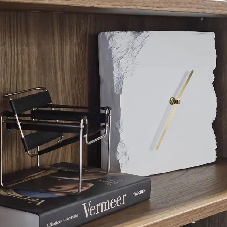 Simple Creative Vintage Broken Clock Brick Clock Table Decoration Living Room Office Desktop Crack Desk Clock Ornament