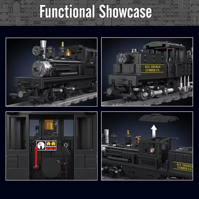 モールドキング 12032 シェイ型蒸気機関車 組み立てキット ラジコン列車モデル ブロックブリック 知育玩具 大人 子供向け