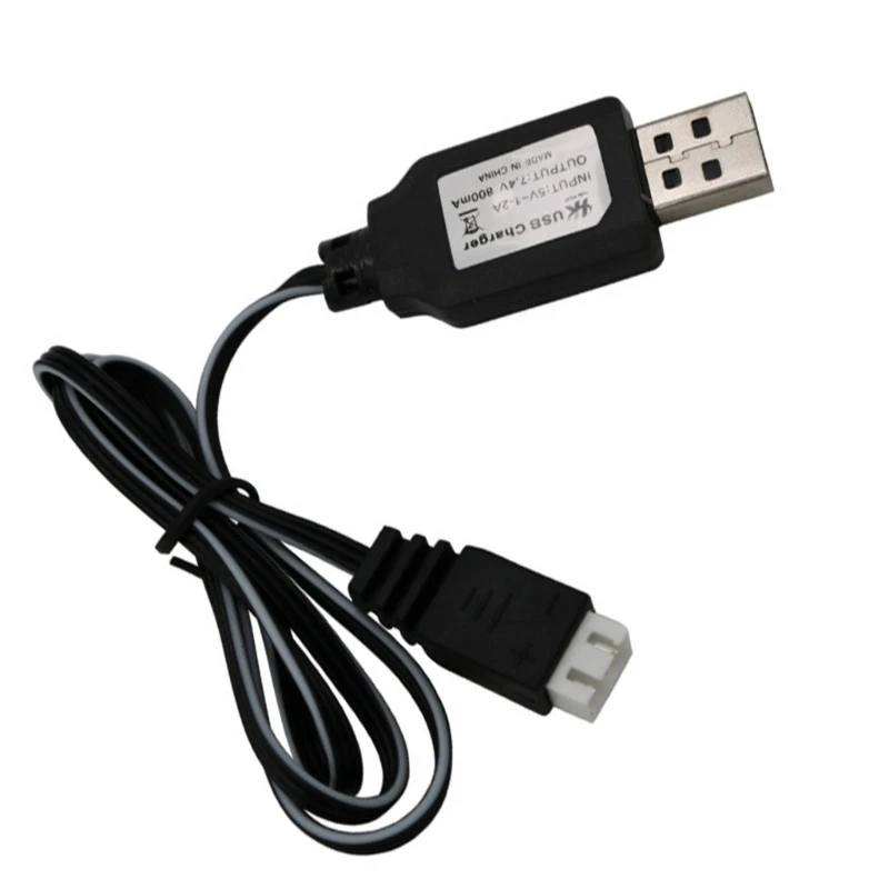 كابل شحن USB 7.4 فولت مع منفذ تمديد توصيل ثلاثي الدبوس لسلك شحن يعمل ببطارية الليثيوم