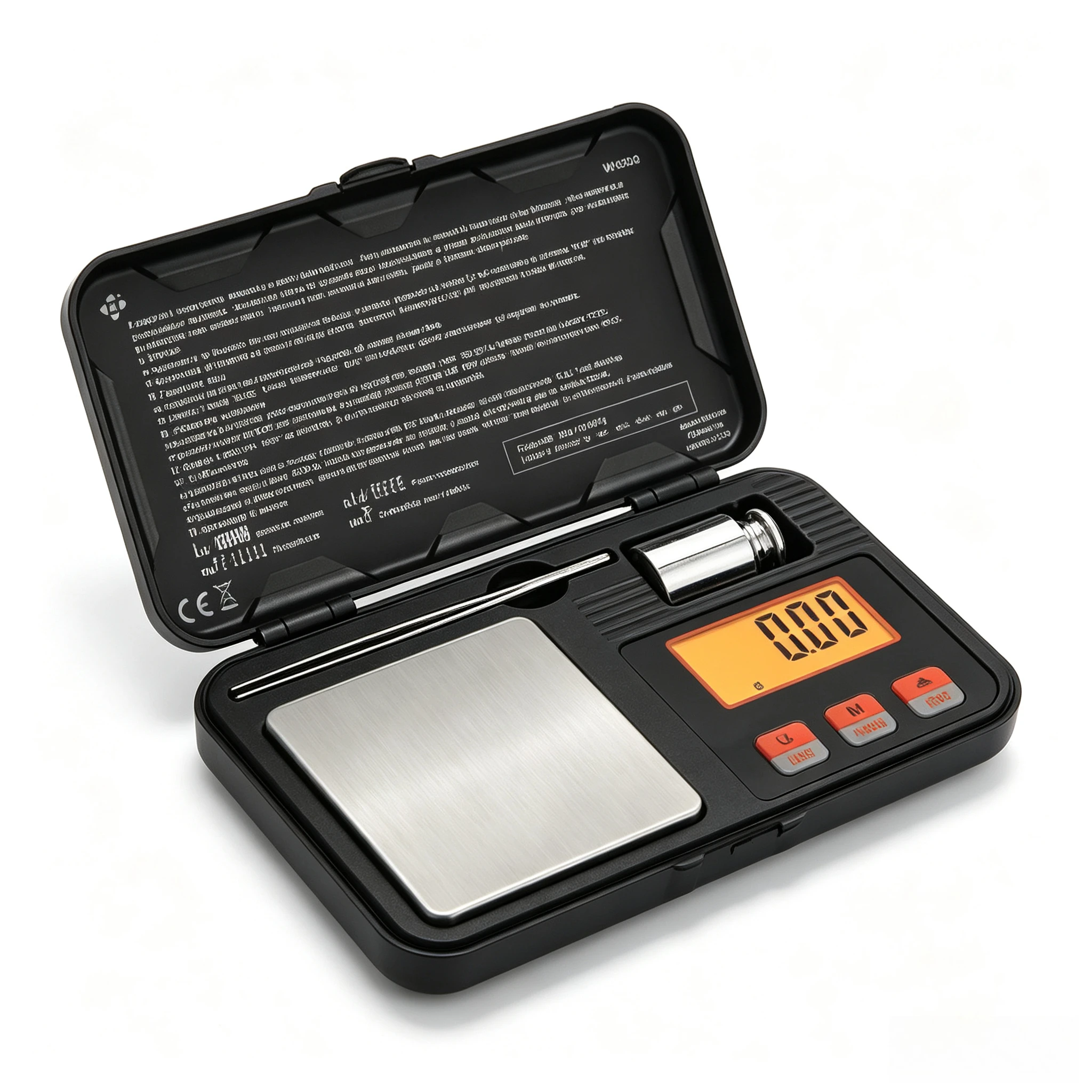 Bilancia digitale di precisione professionale, 50 g/0,001 g, portatile, mini, elettronica, per gioielli, con piattaforma in acciaio inossidabile, funzione di taratura, diverse unità di misura