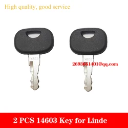 2 Pcs 14603 Key Forklift Parts OEM 0009730441,Matched With  Ignition Switch 0009730212 for Linde Forklift.