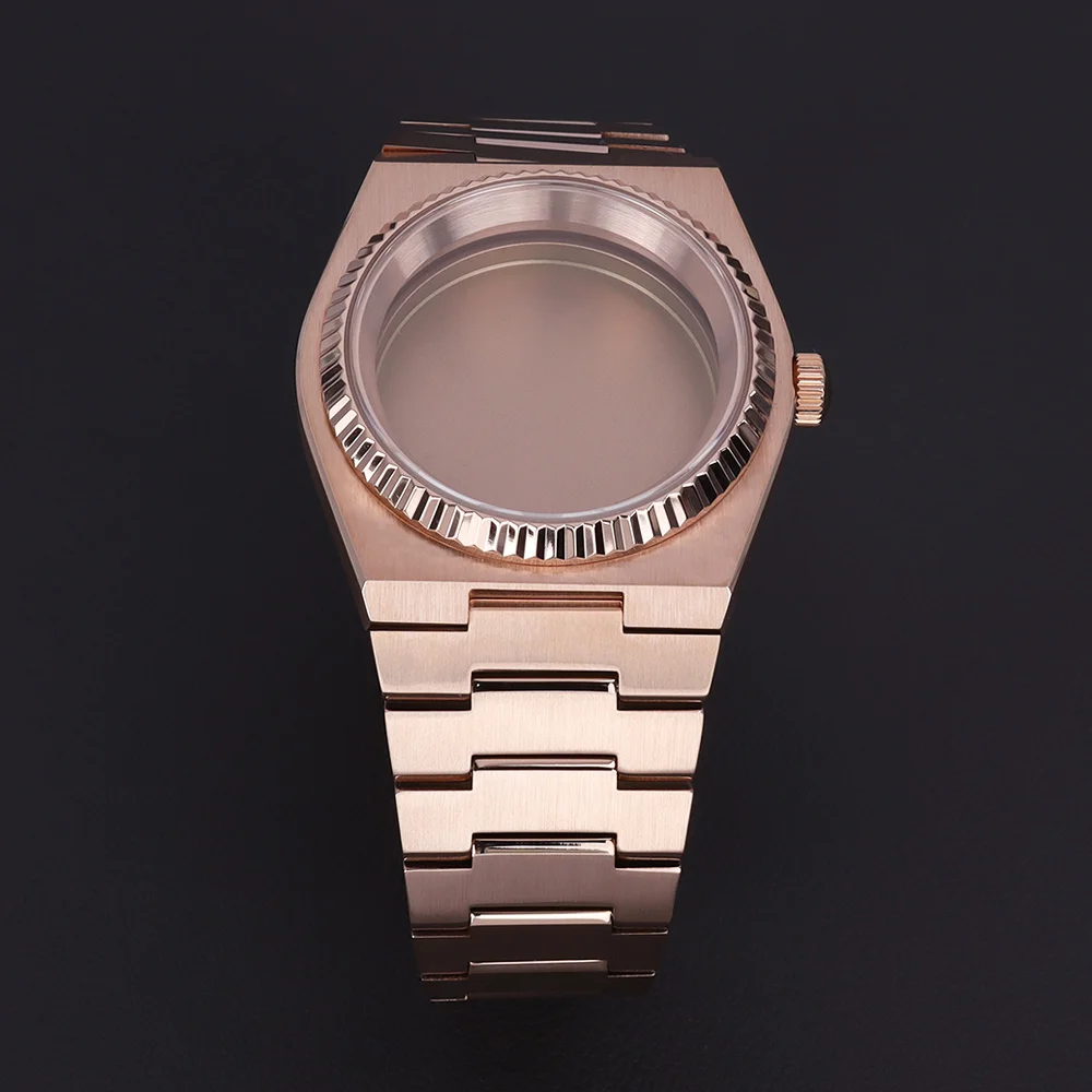 

40mm Fluted Bezel NH35 Case for Mod PRX Super Player Watch Case Strap Parts NH35 NH36 NH70 Movement 28.5mm Dial Sapphire Glass