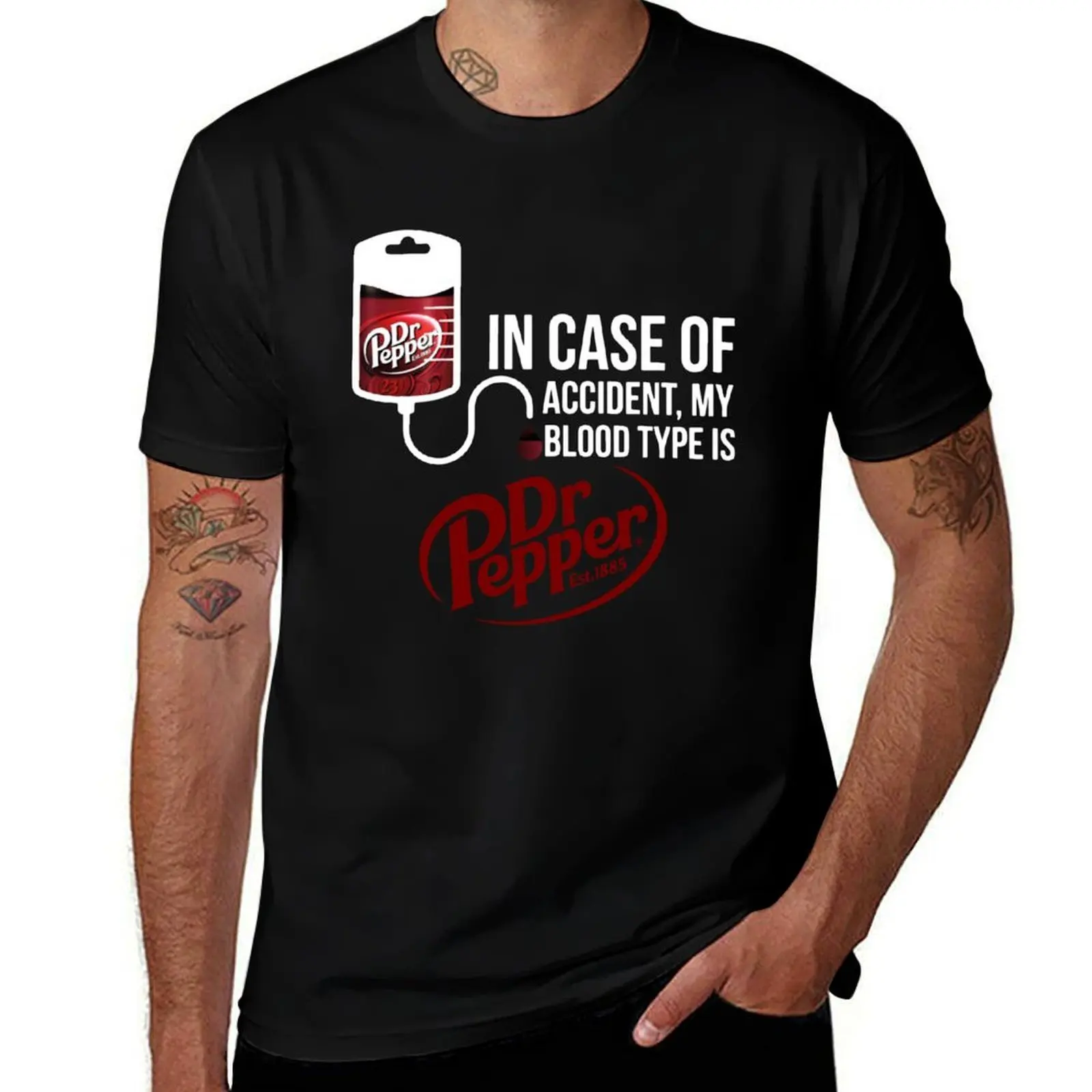 in Case of Accident My Blood Type is DR.Pepper T-Shirt t shirts for man graphic vintage T-Shirt