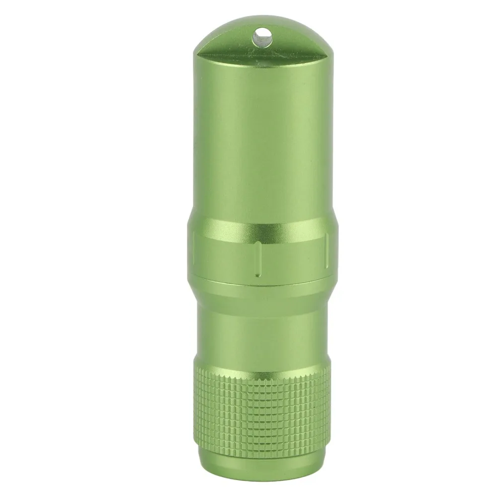

Durable Aluminum Alloy Capsule Tube Waterproof Green Pill Container Keychain Container Hiking Travel