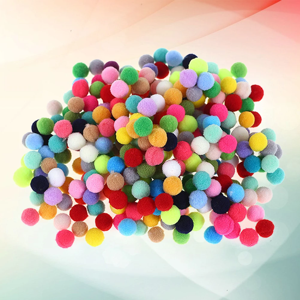 100Pcs Colorful Pompon Ball DIY Craft Material 3cm Kindergarten Supplies for Kids Imagination and Bag Decoration