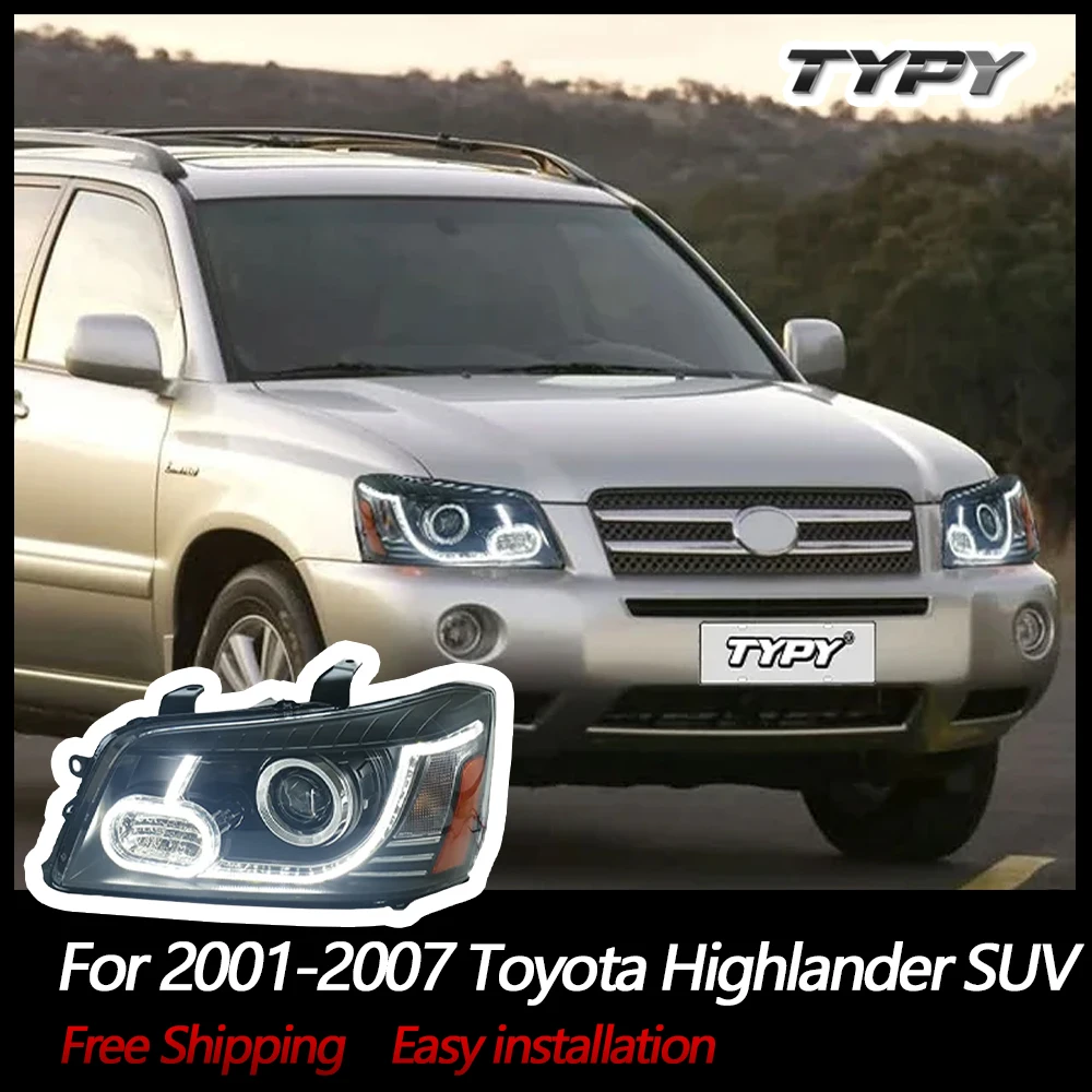 

LED Projector Headlights For Toyota Highlander SUV 2001 2002 2003 2004 2005 2006 2007 Front Lamps Headl Lamps High Low Beam