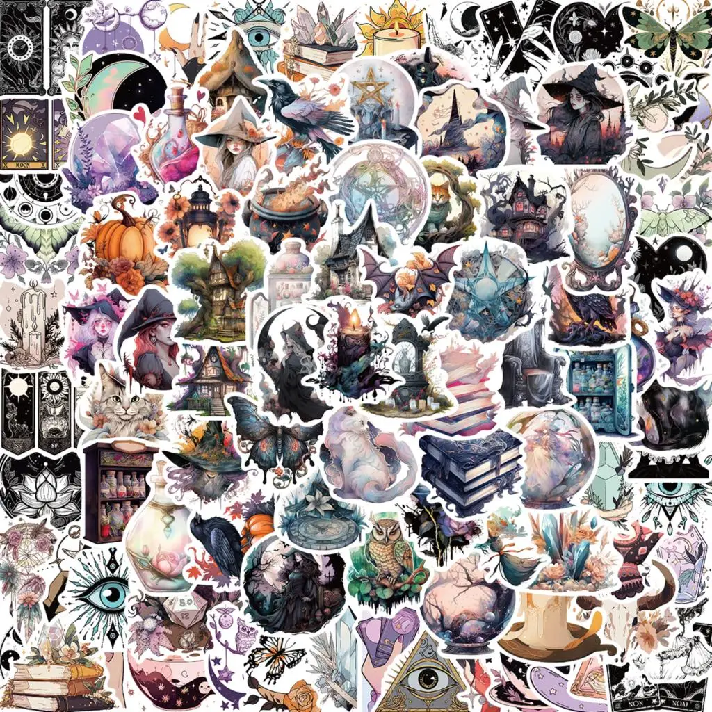 10/30/50/100 قطعة الكرتون الساحرة ماجيك القوطي ملصق الجمالية الديكور الشارات كول مقاوم للماء الكتابة على الجدران محمول الأمتعة سكيت