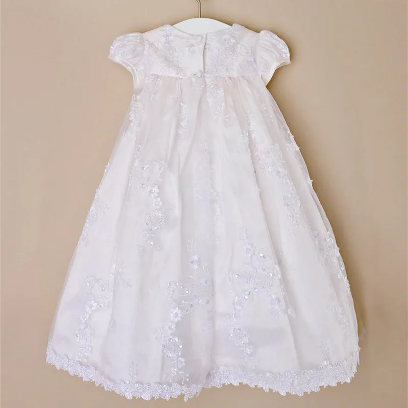 Baby Girls Dress Sleeve Kids First Birthday Ball Gown Infant Clothing for Baptism Bridesmaid Party 3-24 Months