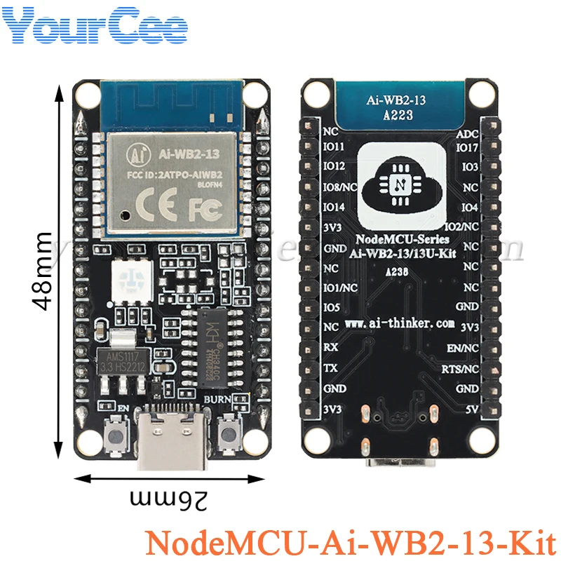 Ai-WB2-12F Ai-WB2-32S Ai-WB2-13 NodeMCU WiFi Wireless Module BLE 5.0 Development Board Type-C ESP8266 ESP-12F ESP32-S