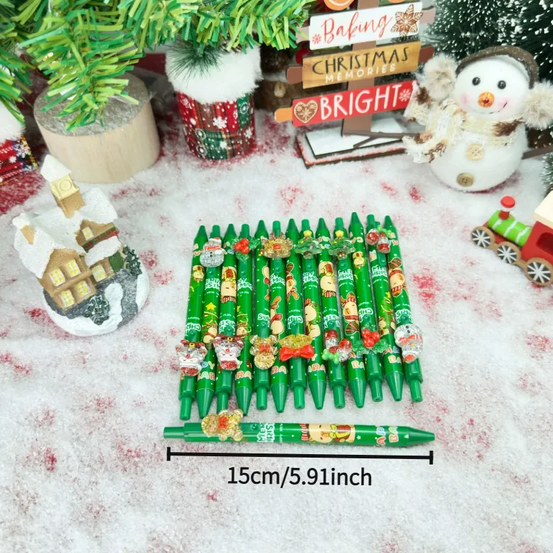 20/30pcs Creative Cute Cartoon Christmas Snowman and Christmas Tree Shaped Retractable Ballpoint Pen Back-to-School, Christmas,