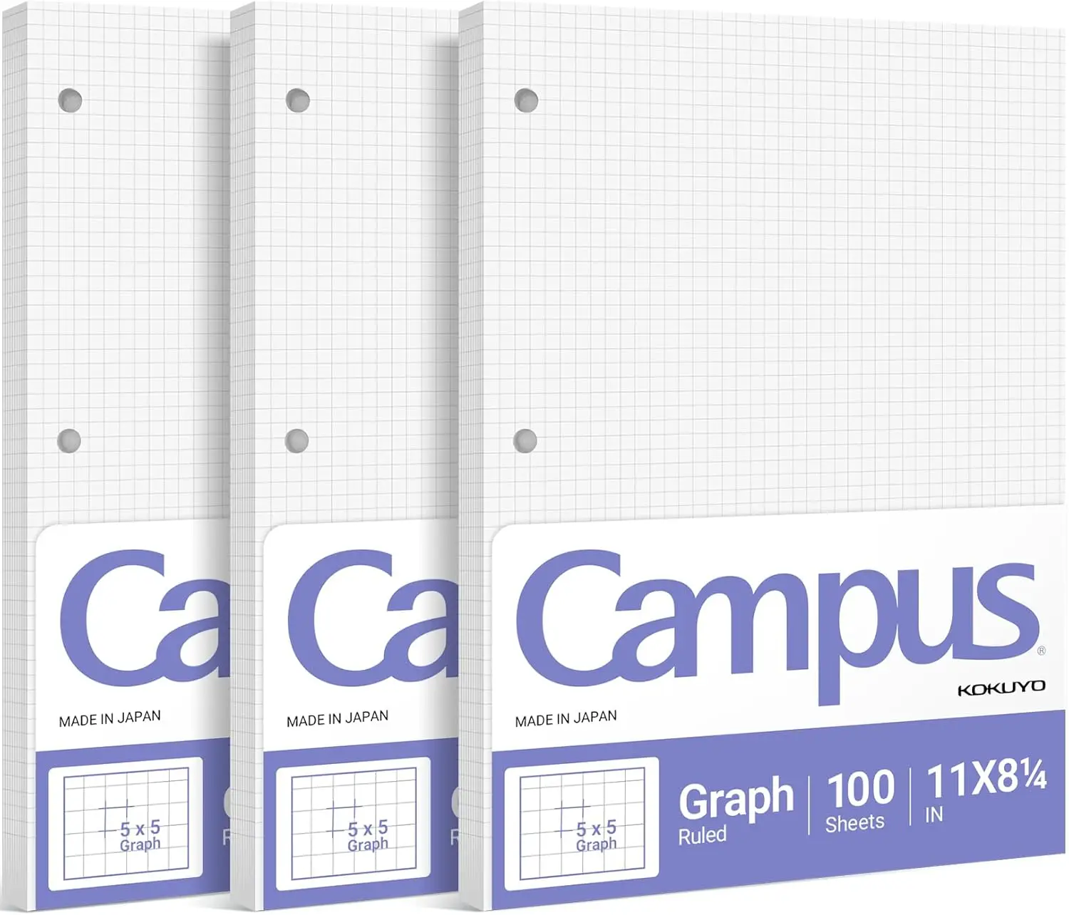 

5x5 Graph Paper Loose Leaf 300 Sheets for Math Engineering Art Projects with Smooth Writing Surface
