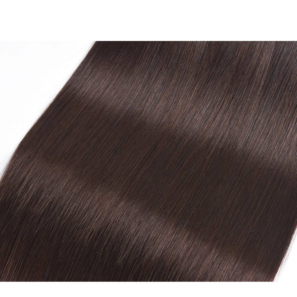 Extensiones de cabello humano liso, 10A brasileño de mechones de pelo, Color marrón chocolate, 3 piezas, n. ° 2, Remy, 3 uds.