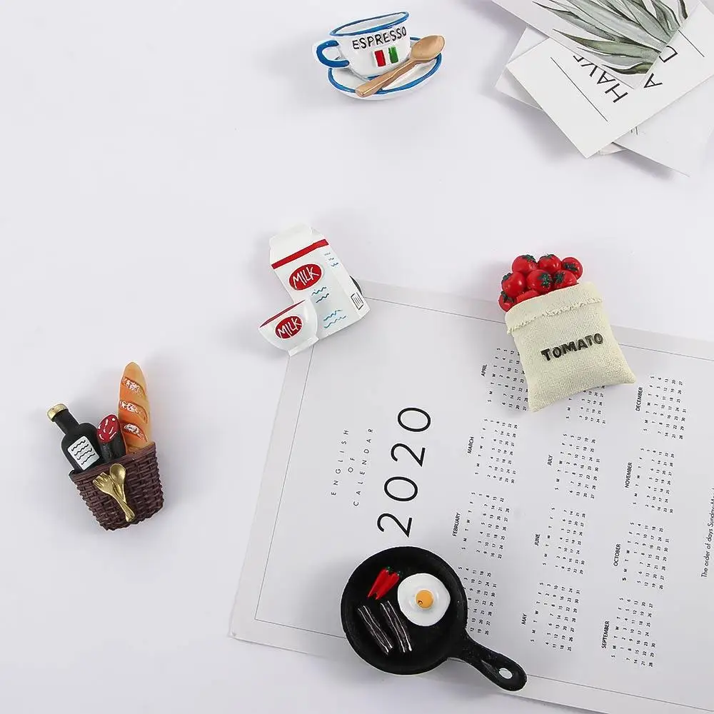Bread Eggs Cooking Creative Refrigerator Food Simulation Board Stickers Note Holder Fridge Magnets Message Sticker