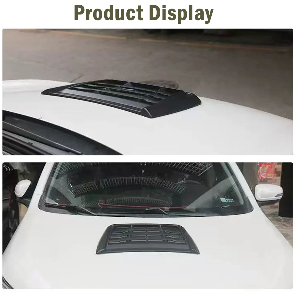 Black Bonnet Scoop Hood Vent Universal Front Engine Air Outlet Vent Cover Plastic Auto Hood Deflector Vent Cover Modified
