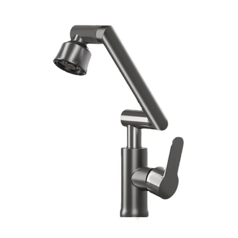 Kitchen Faucet Stainless Steel Swivel Type with 60cm Hose Robotic Design for Hot Cold Water Mixing Basin Tap Kitchen