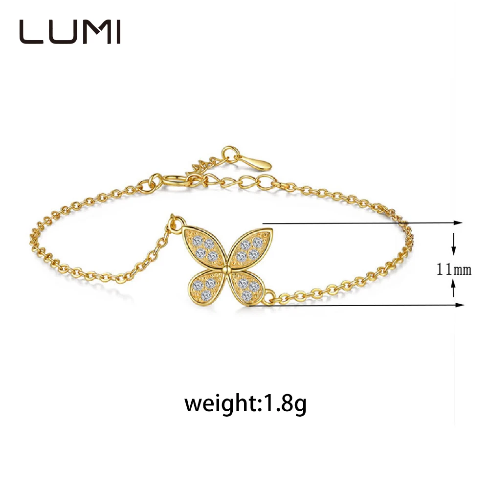 

D-цвет муассанит элегантные бабочки S925 серебряный регулируемый браслет для модных простых офисных женщин аксессуар для поездок на работу