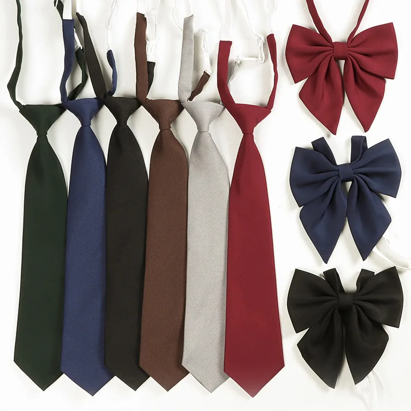 Solid Color Lazy JK Necktie Men Ties Designer Sweet Grils Student Basic Style School Uniform Classic Ties Men Accessories