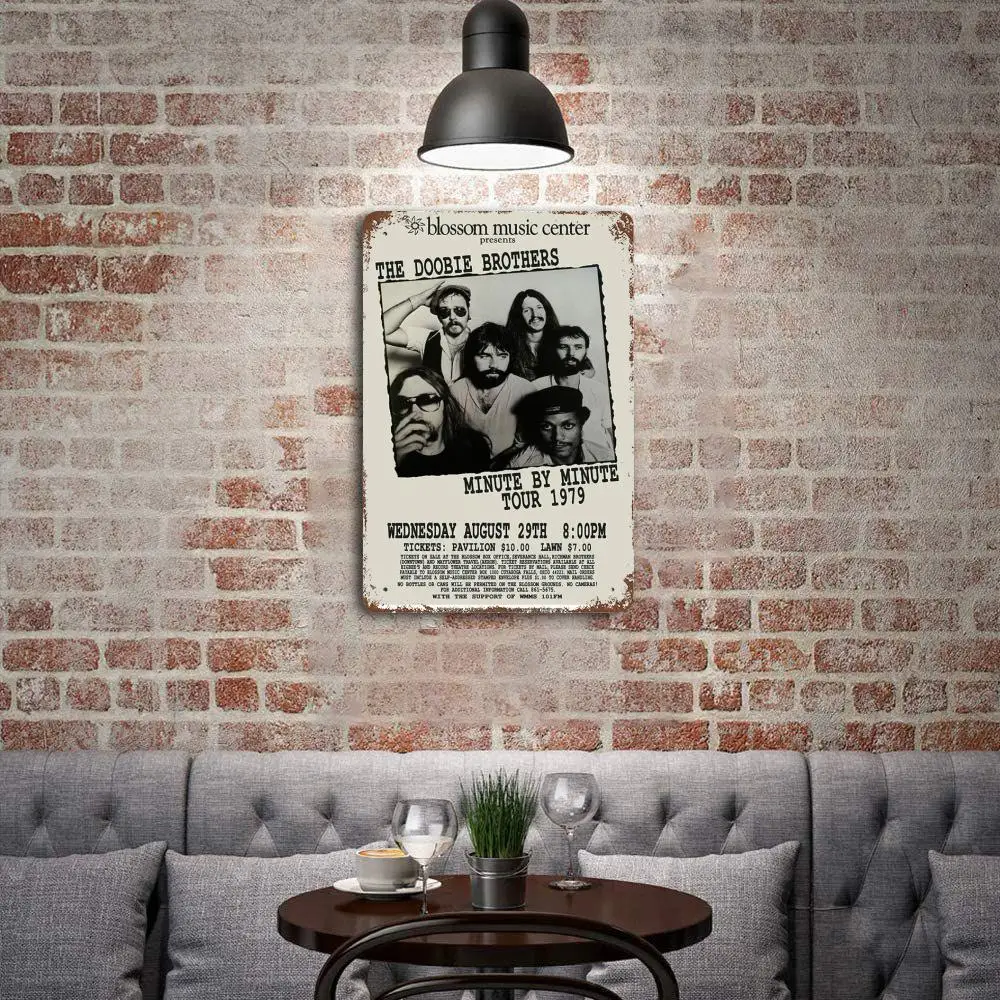 The Doobie Brothers Band Decor Poster Vintage Tin Sign Metal Sign Decorative Plaque for Pub Bar Man Cave Club Wall Decoration