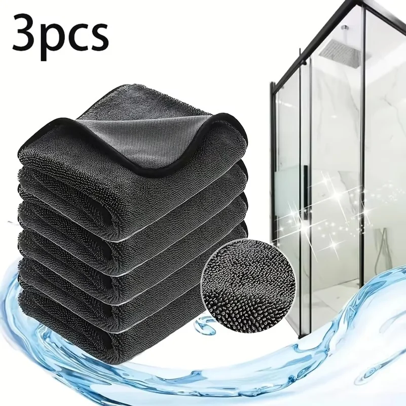 3Pcs 40x40cm/40x60cm Microfiber Cleaning Cloths Absorbent Quick-Dry Towel for Cars Home Clean Towels Bathroom Wash Cloth