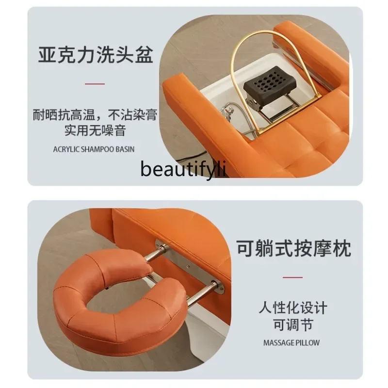 Head Therapy Shampoo Chair Water Circulation Fumigation Constant Temperature Pedicure Massage Couch Integrated Ear Cleaning Spa