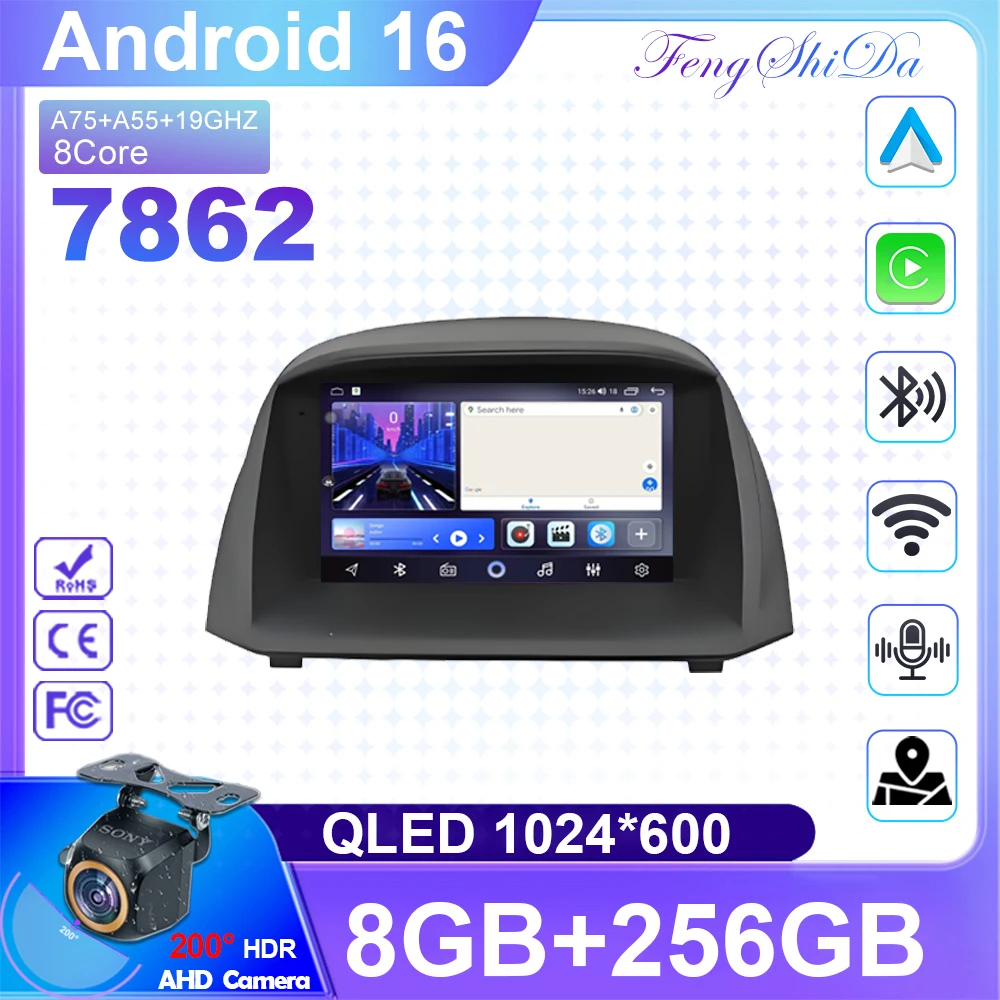 For Ford Fiesta Mk 6 Radio for Ford Fiesta Mk 7 2008-2018 2019 7 inch Car Radio Player Wireless Car Carplay Multimedia