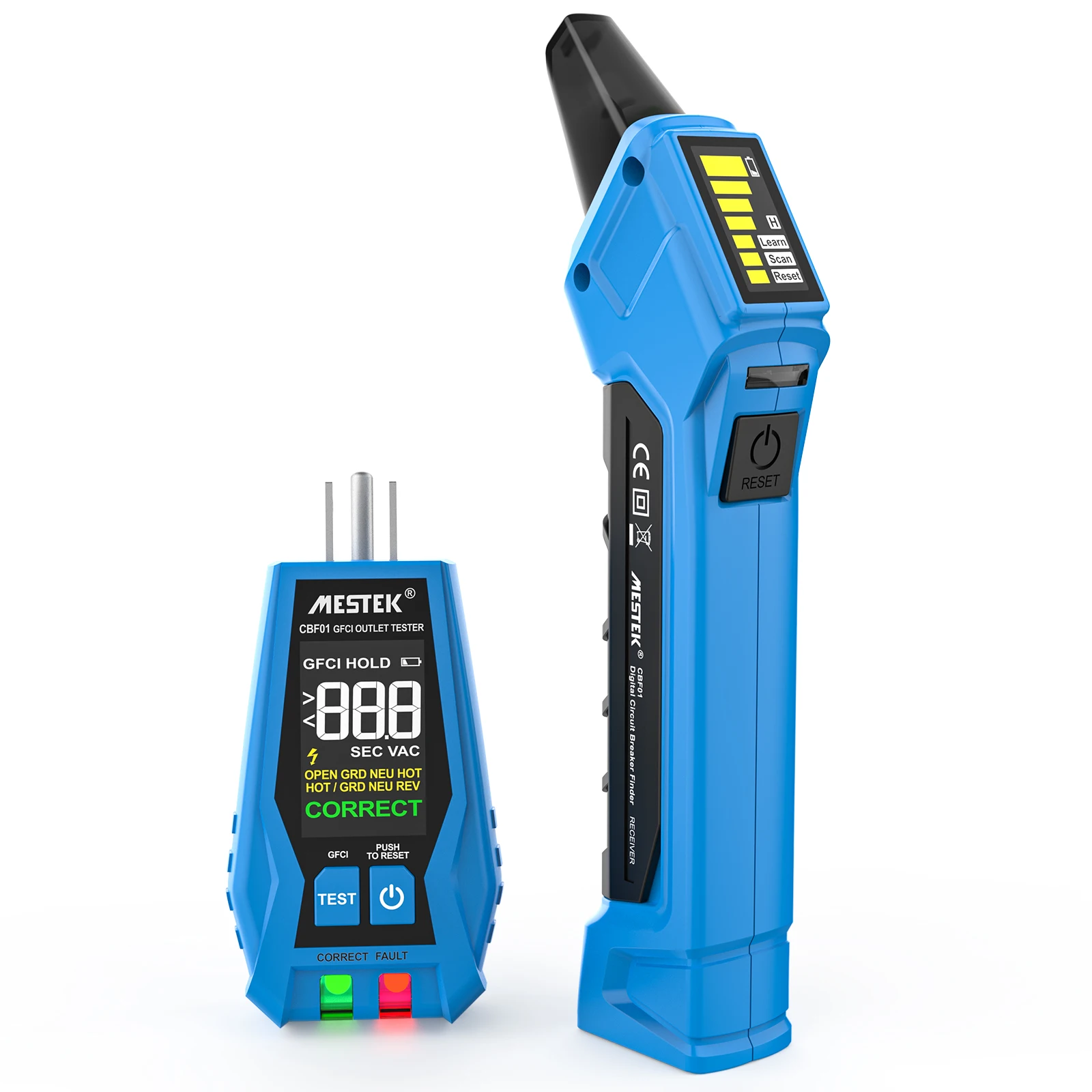 

Mestek CBF01 90-120В Цифровой тестер цепей переменного тока с цифровым приемником и тестером GFCI