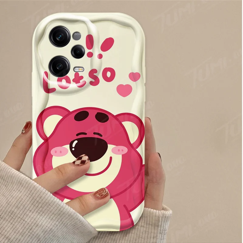 เคสโทรศัพท์มือถือลาย3D รูปหมีสตรอเบอร์รี่จากดิสนีย์สำหรับ Xiaomi redmi Note 13 12 Pro PLUS ความเร็วเทอร์โบ12S 11S 10S 9S 7 8 9 PRO MAX