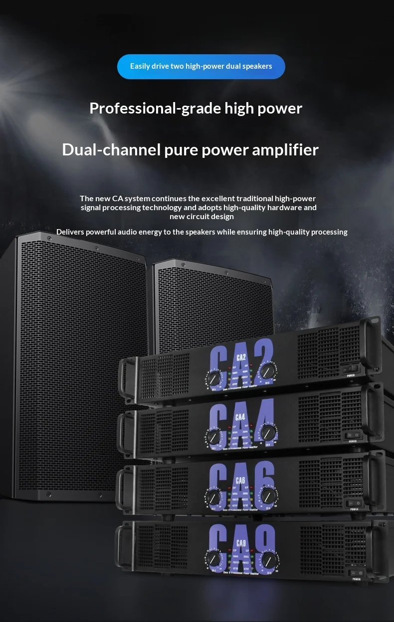 CA9 Power amplifier Dual Channel Amplificador Powerful Audio Professional Stage Performance Speaker High Power Amplifier