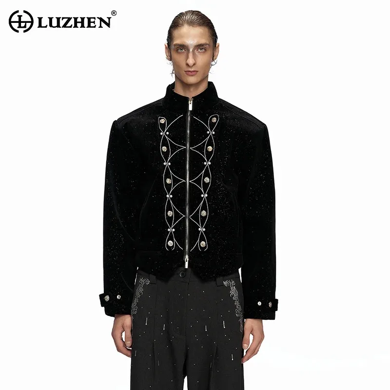 LUZHEN Casual Pattern 2026 Personalized New Embroidery Original Stylish Jacket Men Luxury Handsome Buttoned Decorate Coat JY9110