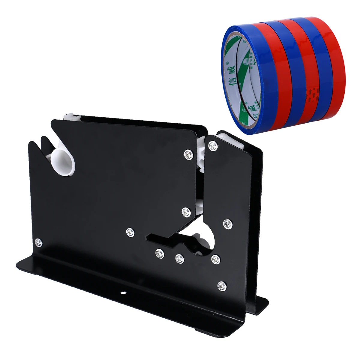 

6pcs Steel Tape Cutter 12Mm Neck Sealer Bag Taper Heavy-Duty Metal Structure Supermarket Shop Dispenser Sharp Stainless Machine