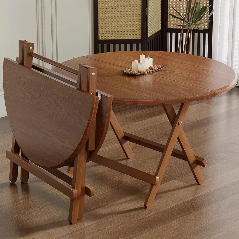 Folding table household dining table outdoor portable rental room dining table small apartment can be stored stall small square