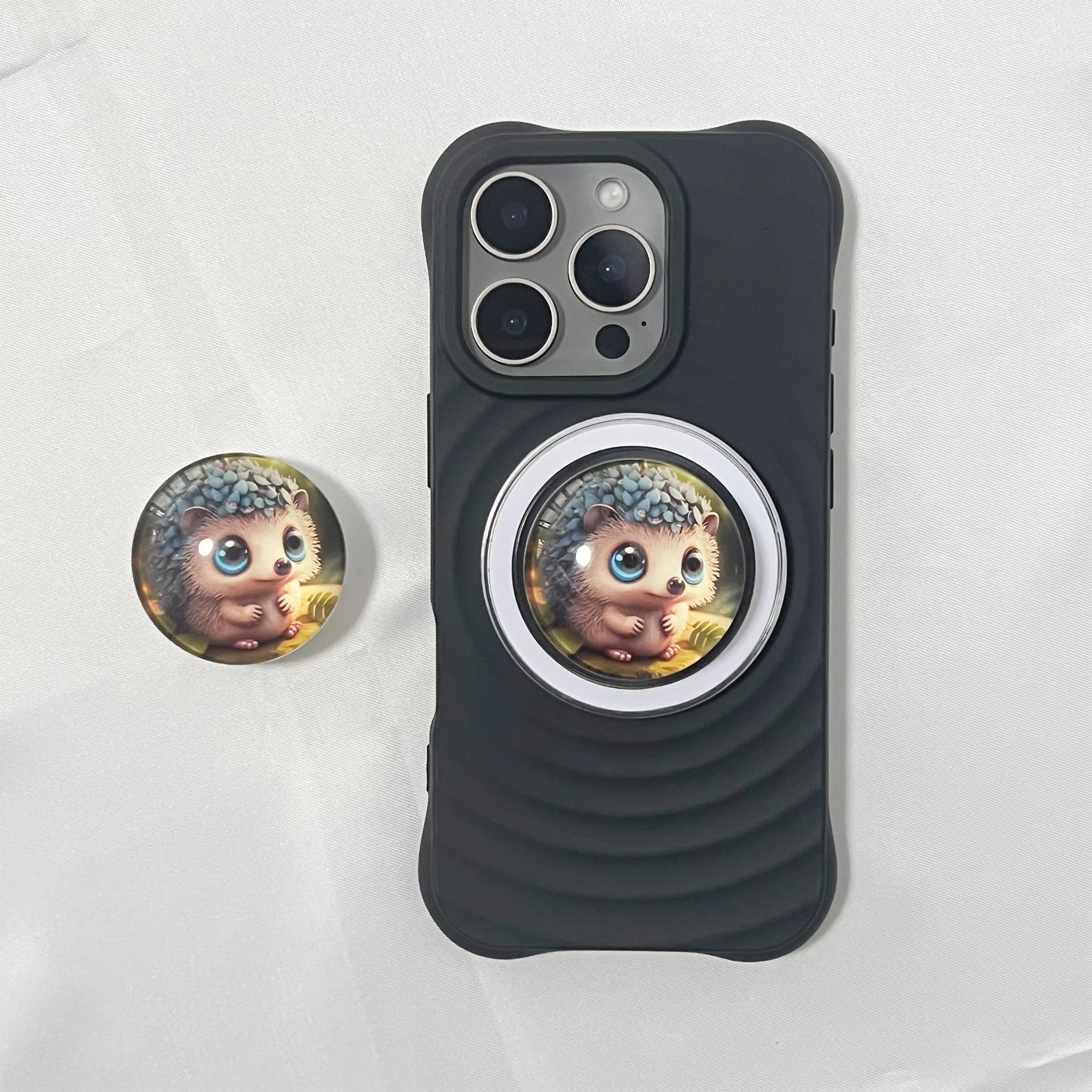 3D хрустальный шар, милый ежик, держатель для телефона, чехол-подставка для Magsafe, магнитный кронштейн для iPhone 17, iPhone 16 Pro, Samsung Griptok