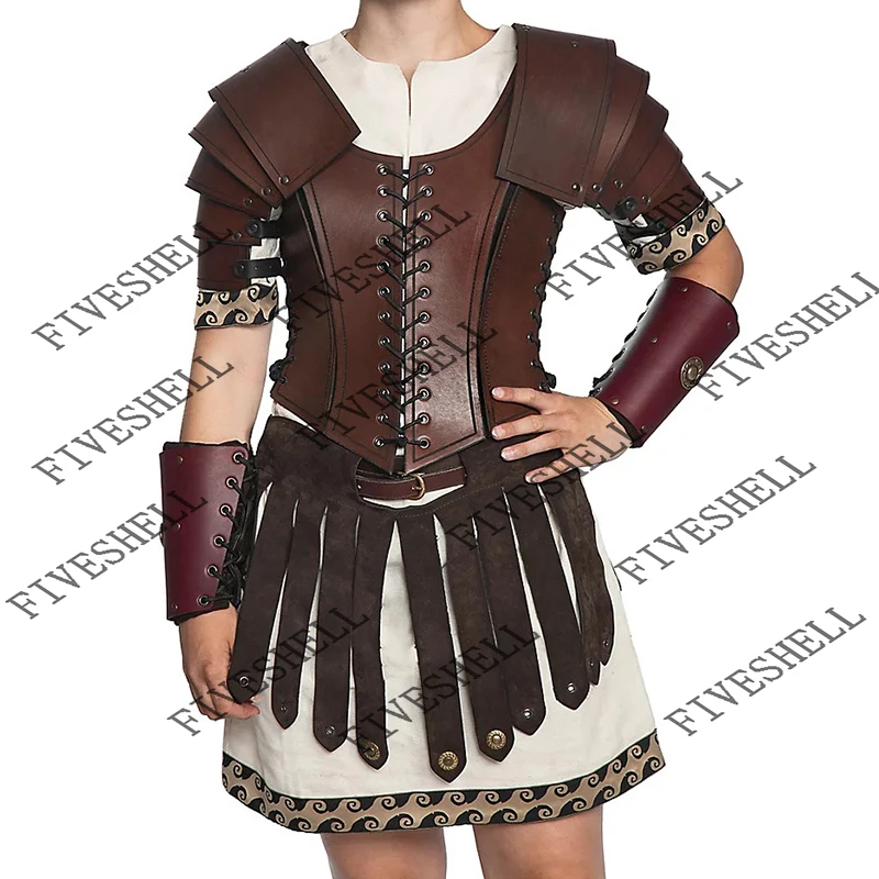 Uomo donna Costume Vintage medievale accessorio Cosplay gonna in vita Tassals in pelle gotica