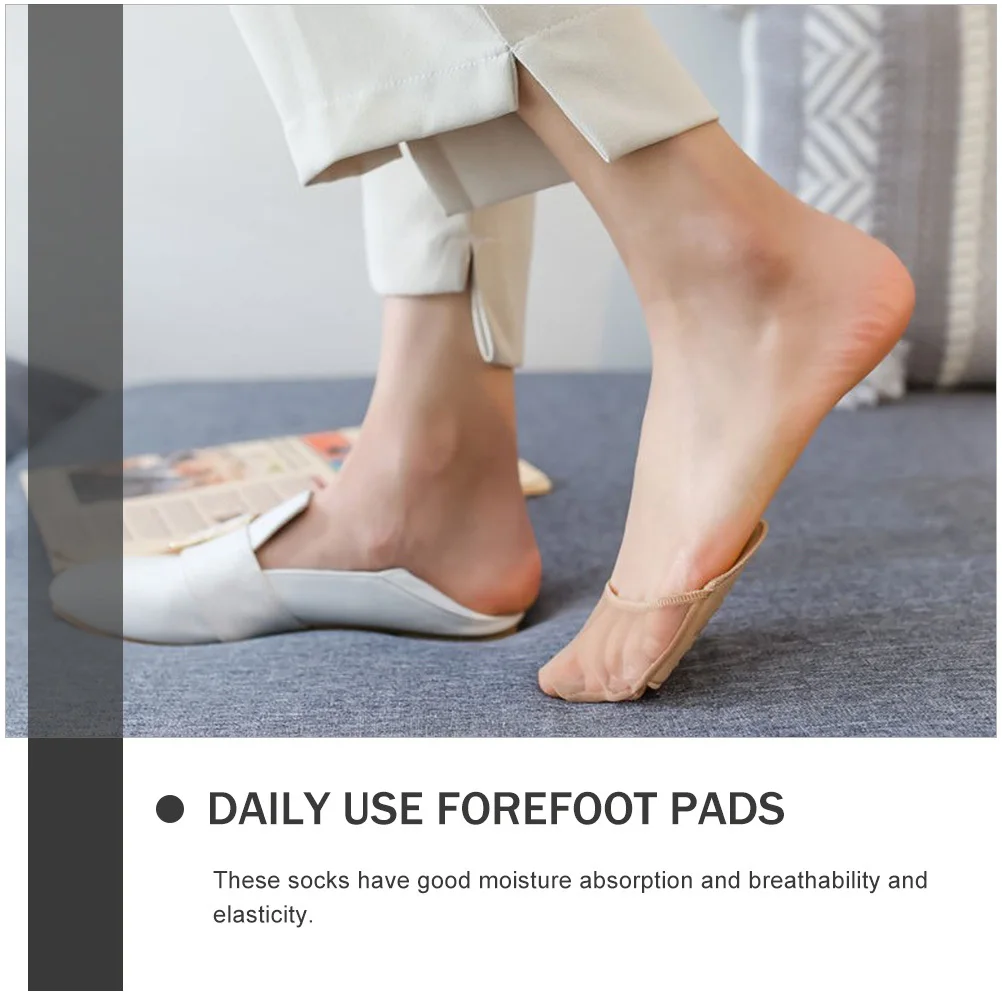 

5Pairs Breathable Half Socks Air Mesh Wear-Resistant Toe Socks Comfortable Metatarsal Pads Non-Slip Daily Forefoot Pads