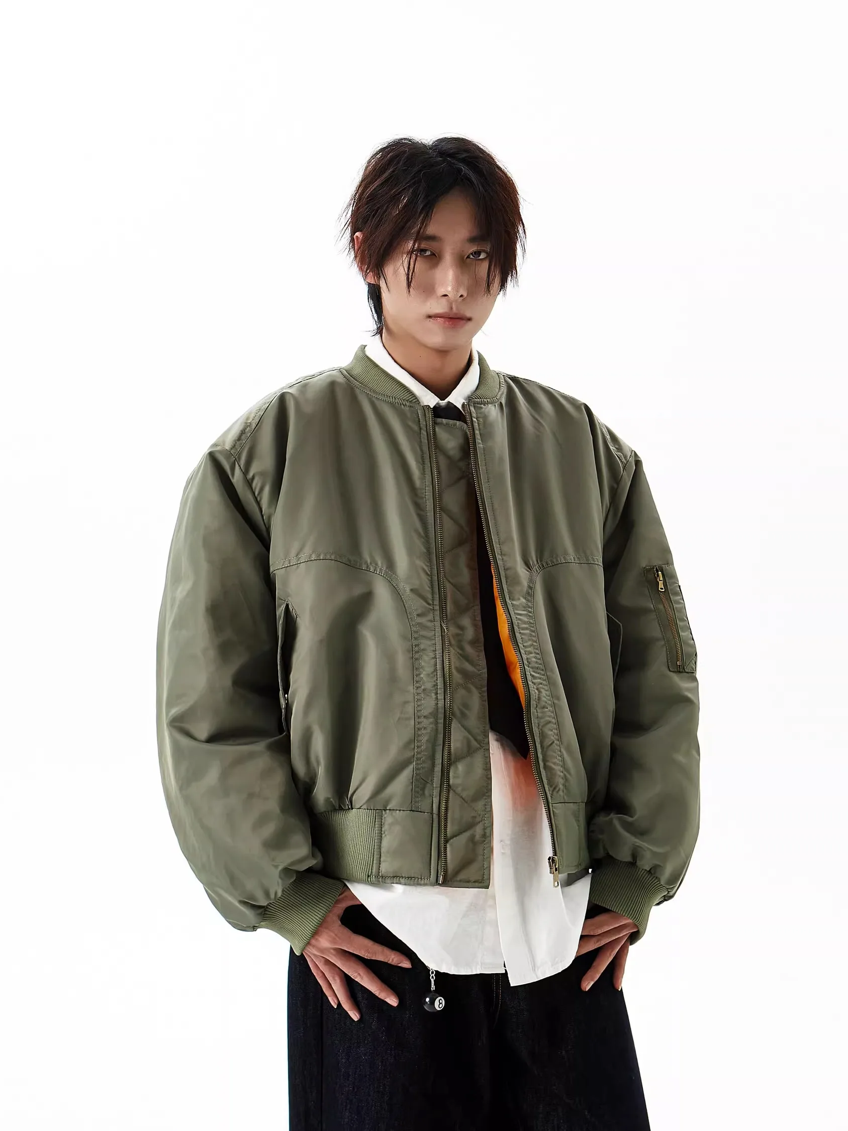 

J LONE American Sle Vintage Air Force Pilot Jaet Loose Fit Cotton Coat Men's Women's Trendy Lazy Sle Outerwear
