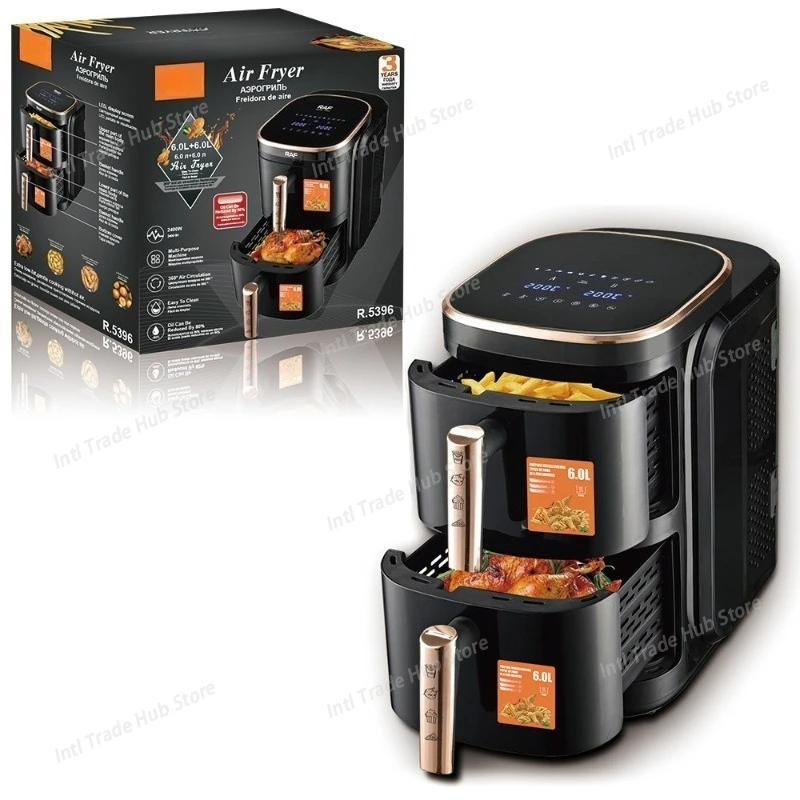 European Standard 12L Large-capacity Household Air Fryer, Smoke-free Intelligent Double-layer Oven, French Fries Electric Fryer