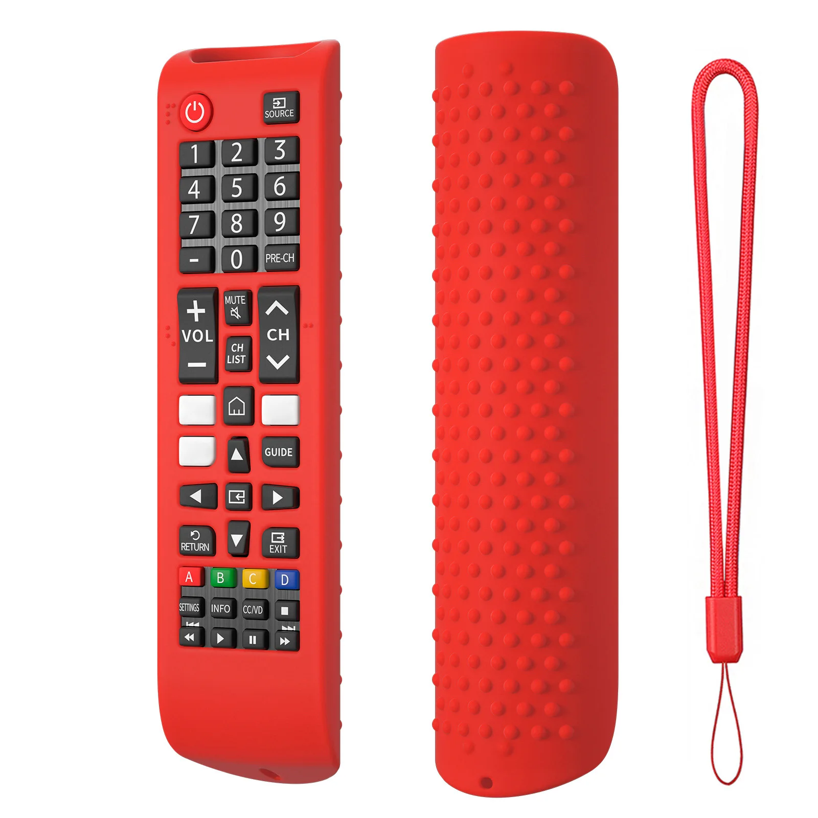Silicone Protective Controller Sleeve Skin Anti-Slip TV Remote Control Case with Lanyard for Samsung Smart TV Remote BN59-01315A
