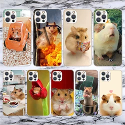 Cute Lovely Pet Hamster Soft Phone Case For iPhone 16 15 14 13 12 11 Pro Max X XR XS 7 Plus 8 + SE 2020 Pattern Customized Cover