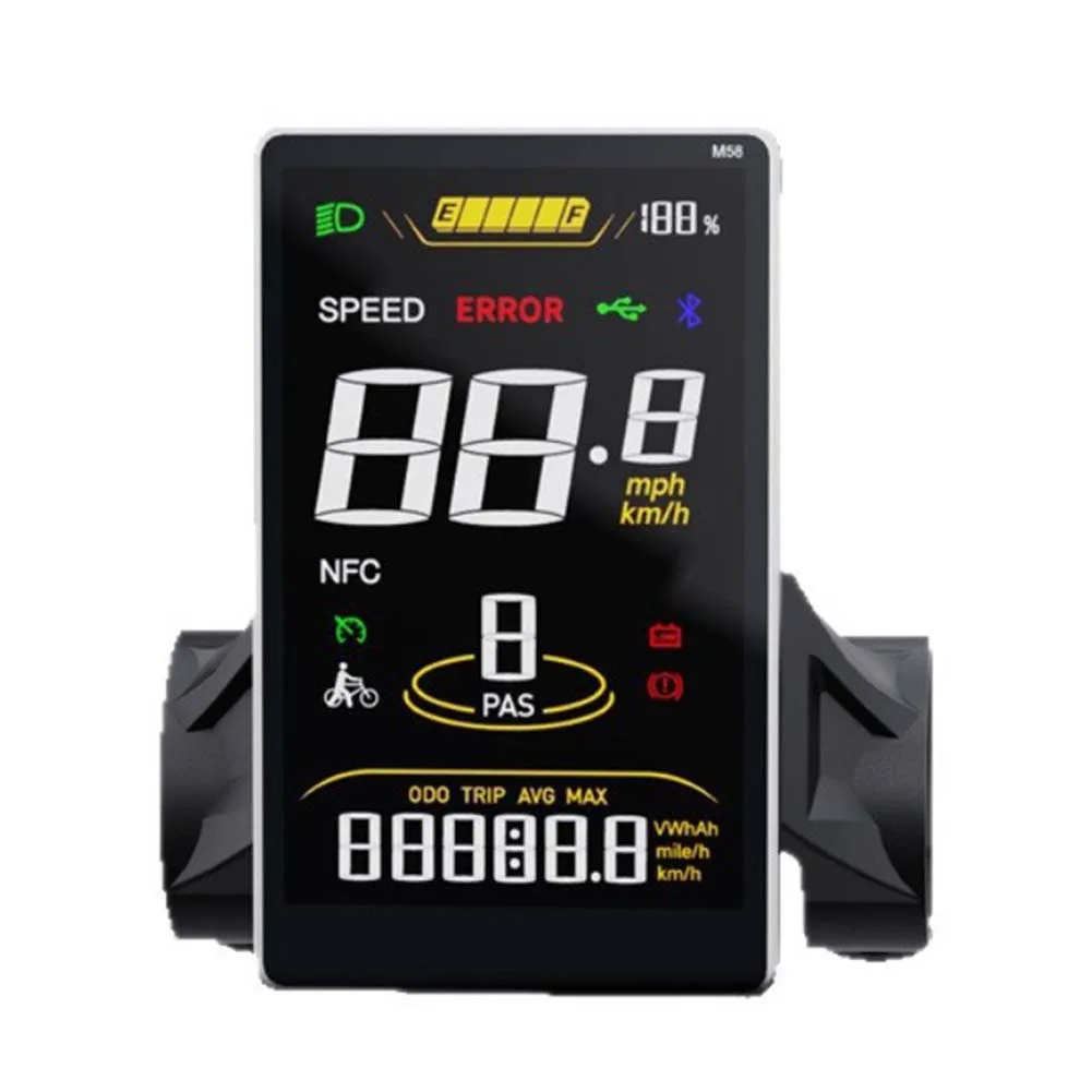 

ЖК-дисплей для электронного велосипеда M58, 36 В, 48 В, 5-контактная цветная приборная панель в реальном времени для контроллера протокола двигателя BAFANG, аксессуары