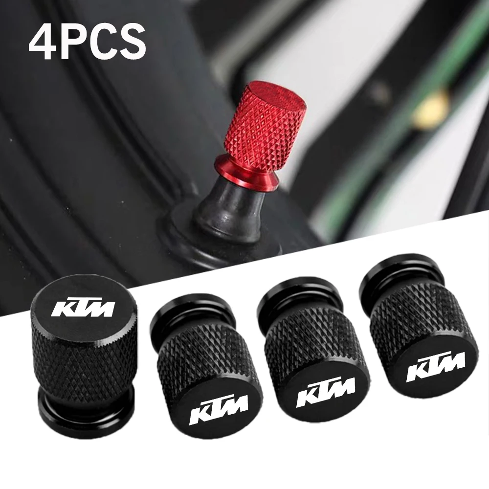 4pcs Motorcycle Tire Valve Air Port Stem Cap Cover Aluminum for KTM RC8 Duke 200 250 390 690 790 890 990 ADV Accessories