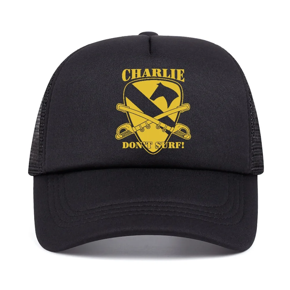 Charlie Don't Surf Air Cavalry Apocalypse Now Robert Duvall Vietnam Baseball Cap Retro Trucker Hat Unisex Adjustable Visor Hat