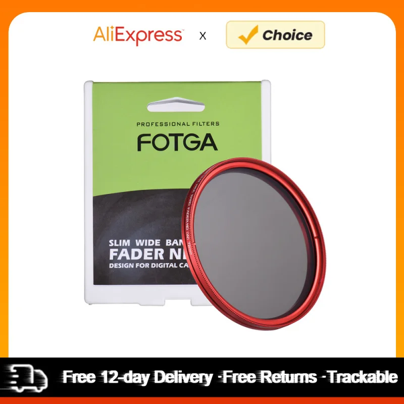 FOTGA 67mm Slim ND Fader Variable Filter Neutral Density ND2 to ND400 Red Replacement for Canon Nikon DSLR Camera ND Filter