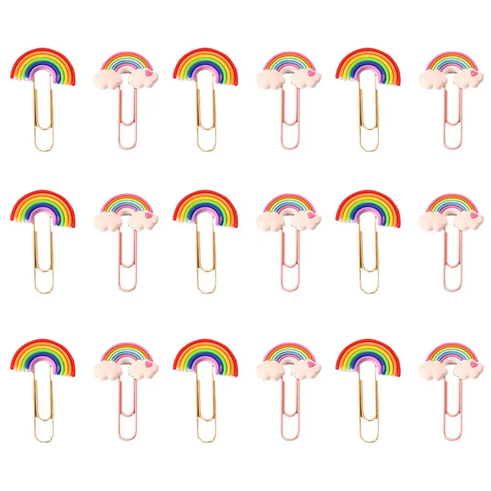 

20pcs Colorful Bookmark Pins PVC Smooth Practical Paper Clips Small Office Stationery DIY Photo Albums Cards Envelopes Bookmarks